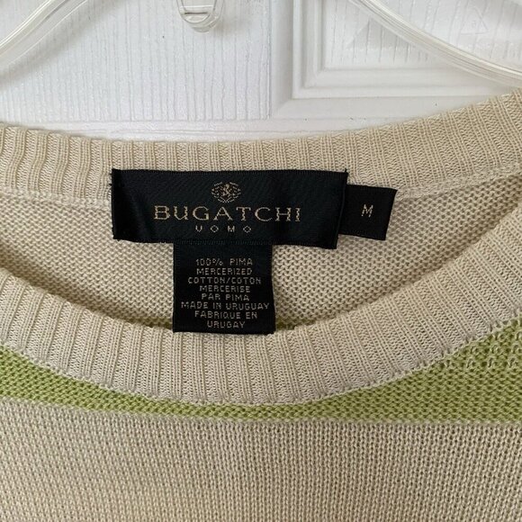 Bugatchi Uomo Mens Medium 100% Pima Cotton Crew Neck Sweater Multicolor Stripe - Picture 5 of 7